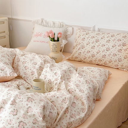 昔可家纺 2024新款全棉春日复古印花四件套 杜乐丽花境