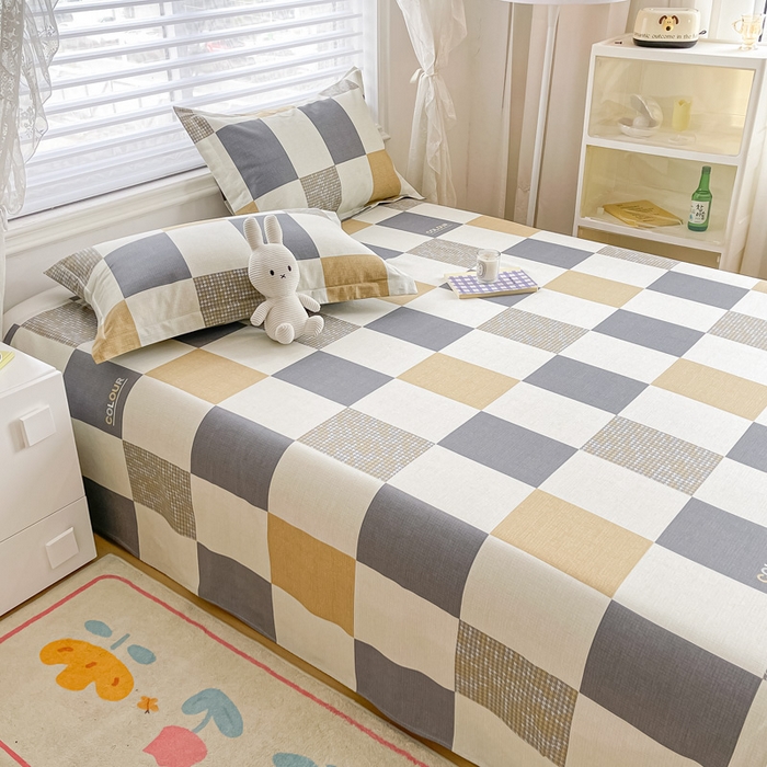 91家纺网 家纺一手货源 找家纺 金帛坊 2024新款全棉印花床单枕套三件套雅阁