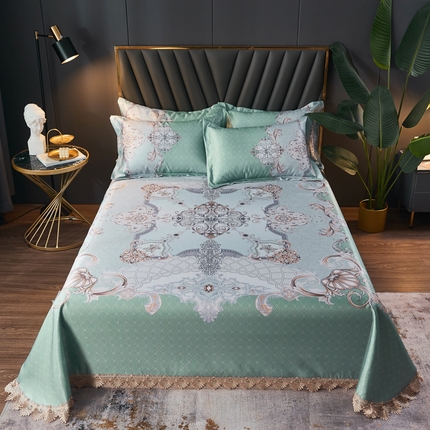 其奥家纺 2025新款900d窝蜂冰丝凉席三件套 欧式风情