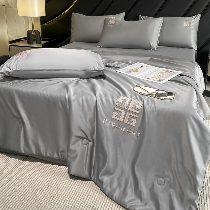 91家纺网 家纺一手货源 找家纺 露梦家纺 2025新款水洗真丝刺绣夏被-梵希 梵希-高级灰