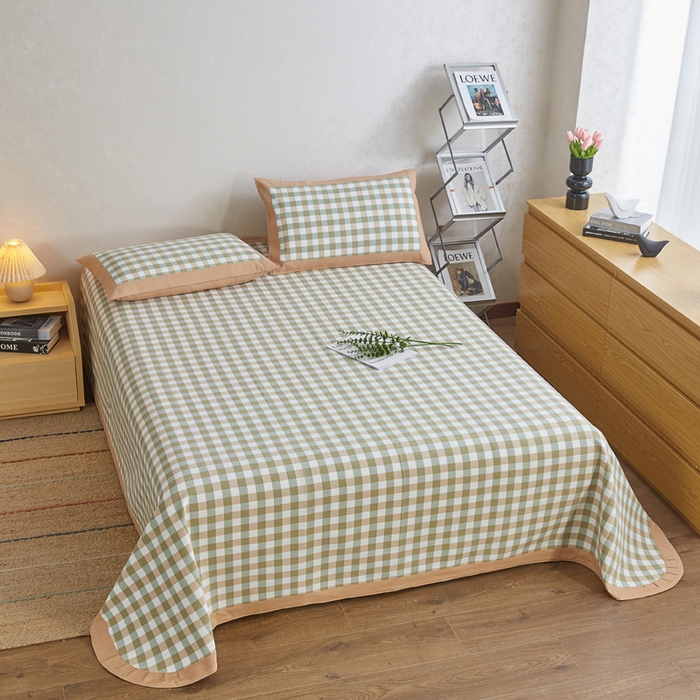 91家纺网 家纺一手货源 找家纺 金泰莱 2025新款加厚老粗布凉席三件套全棉老粗布床单纯棉床单软凉席 未央