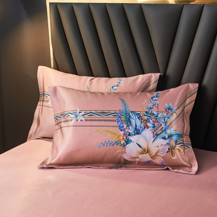 91家纺网 家纺一手货源 找家纺 大境 2024新款900d窝蜂冰丝凉席三件套 俏丽花姿