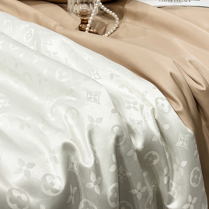 91家纺网 家纺一手货源 找家纺 梦之岛 2024新款水洗真丝提花空调被夏被四件套-路易公主 路易公主-香槟