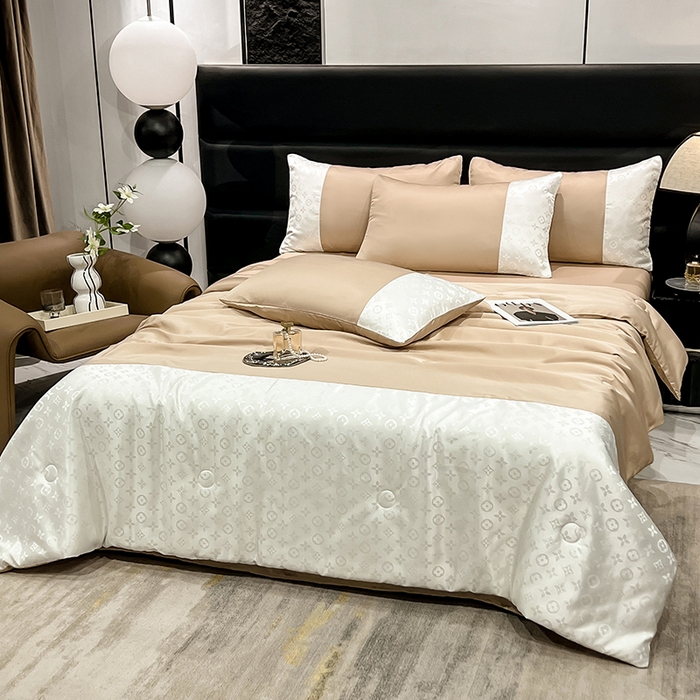 91家纺网 家纺一手货源 找家纺 梦之岛 2024新款水洗真丝提花空调被夏被四件套-路易公主 路易公主-香槟