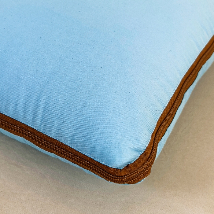 91家纺网 家纺一手货源 找家纺 阳光依佰抱枕被 2024新款纯棉刺绣多功能抱枕被-哈哈狗 哈哈狗-冰川蓝