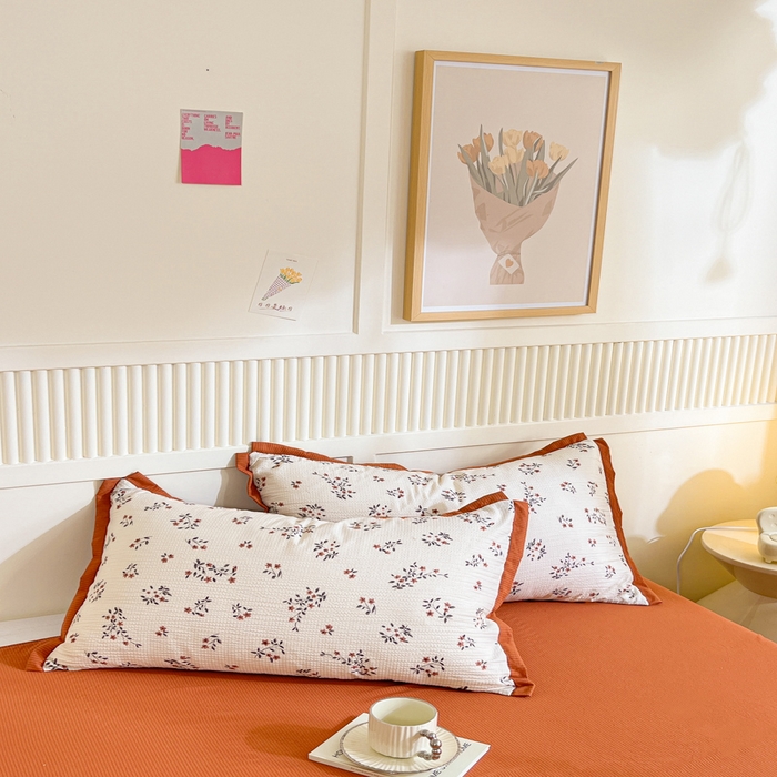 91家纺网 家纺一手货源 找家纺 2024新款泡泡棉小缺角工艺夏被四件套 花蜜