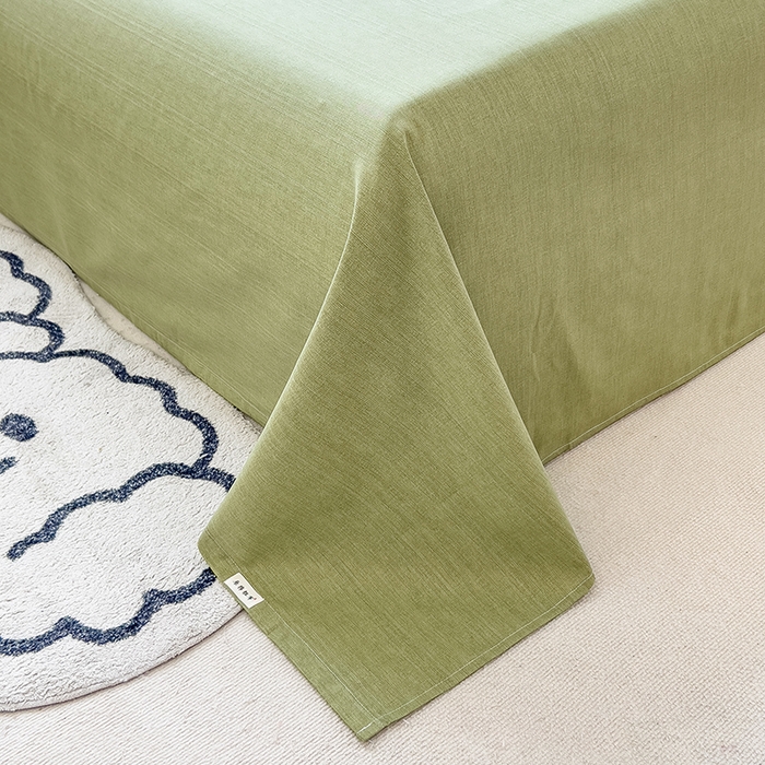 91家纺网 家纺一手货源 找家纺 芃成家纺 2024新款老粗布床单款 总2 牛油果绿