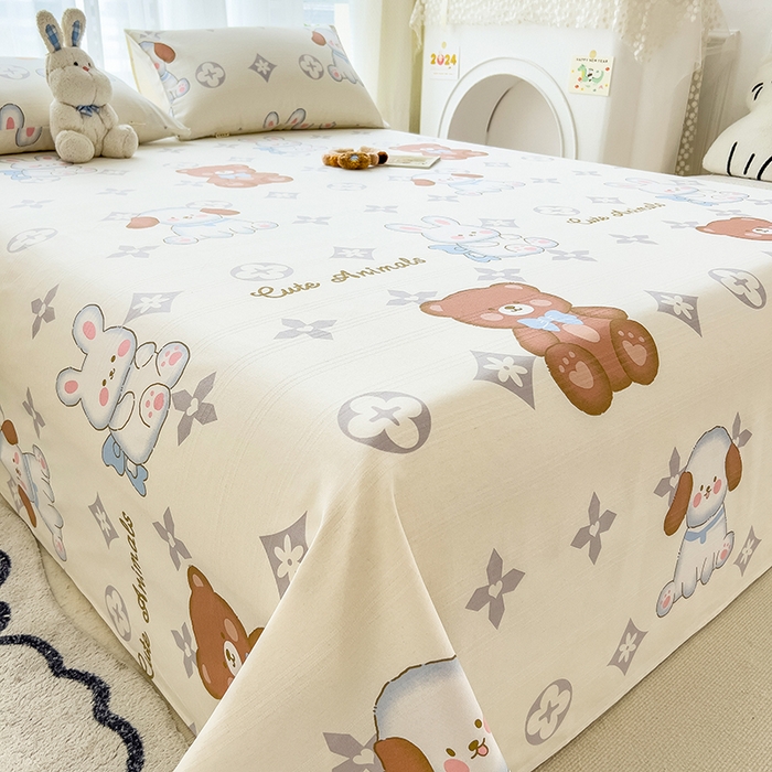 91家纺网 家纺一手货源 找家纺 芃成家纺 2024新款老粗布床单款 总2 萌宠乐园