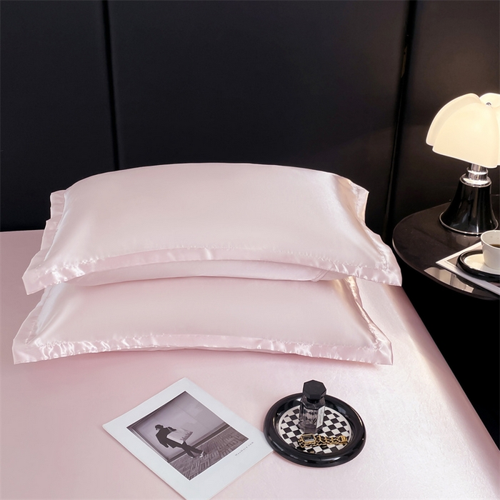 91家纺网 家纺一手货源 找家纺 梦舒羽 2025新款夏季可水洗冰丝四件套单品系列-冰丝枕套 淡雅玉