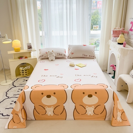 芃成家纺 2024新款老粗布床单款 总2 暖心小熊