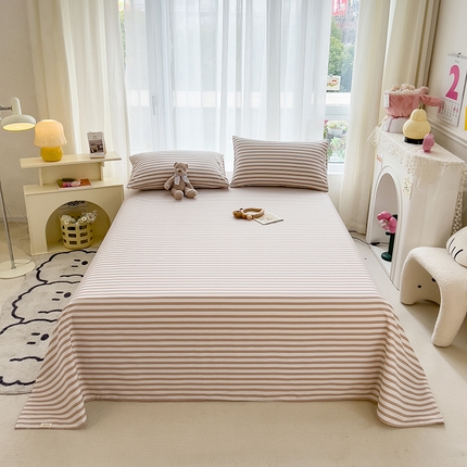 91家纺网 家纺一手货源 找家纺 芃成家纺 2024新款老粗布床单款 总2 美好生活-咖