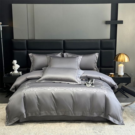 时亿家居 2024新款140支长绒棉四件套-半岛日记 半岛日记-高级灰