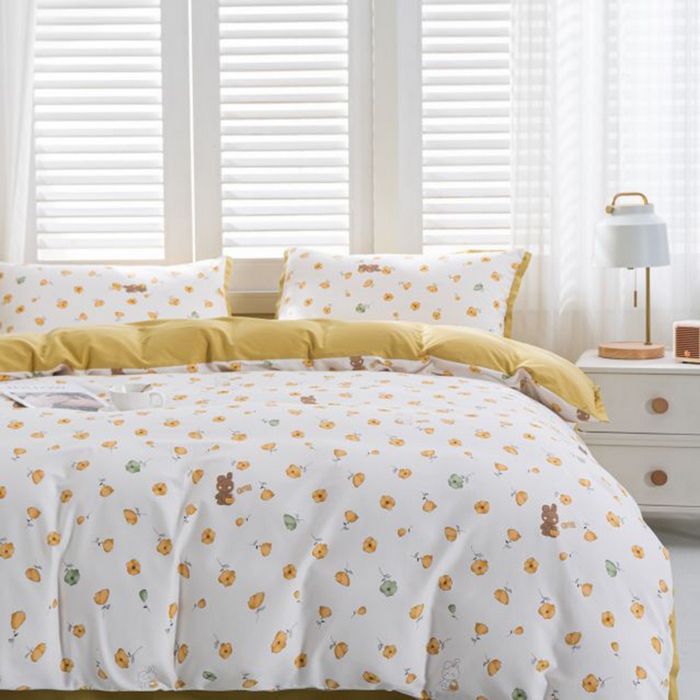 91家纺网 家纺一手货源 找家纺 （总）优姿家纺 新款纯棉长绒棉小清新ins风印花四件套-系列一