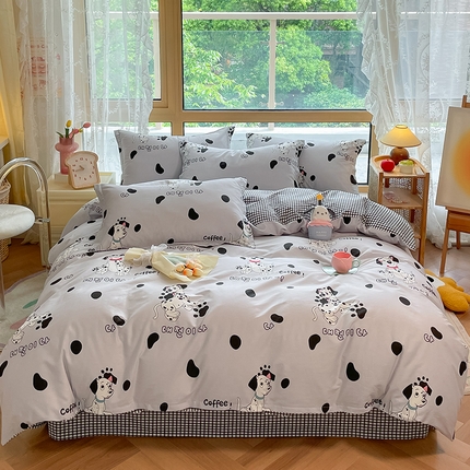 91家纺网 家纺一手货源 找家纺 （总）金鑫汇家纺 2024新款全棉纯棉卡通印花四件套单品系列-单被套