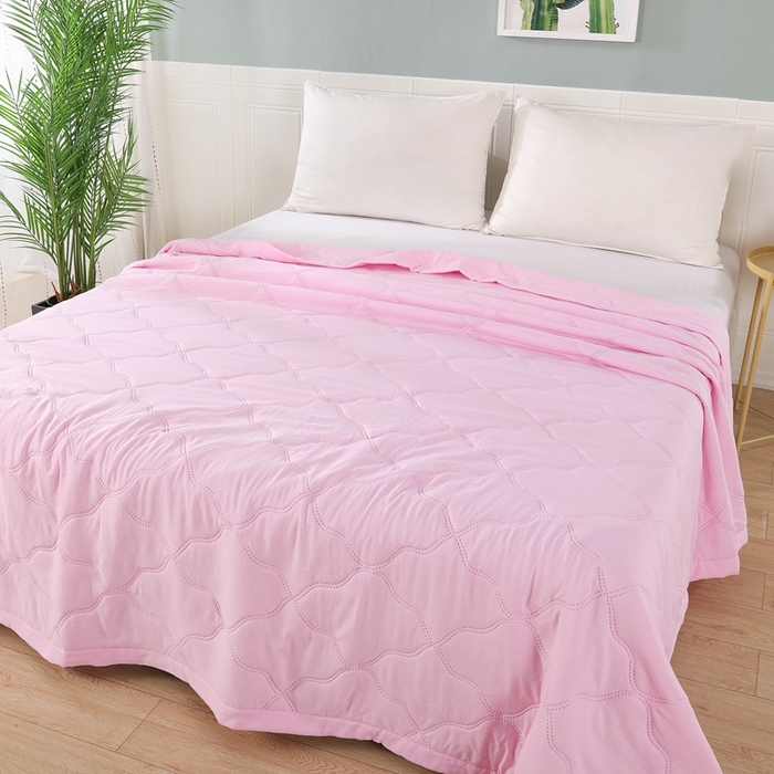 91家纺网 家纺一手货源 找家纺 水洗棉夏被夏凉被空调被超声波压花礼品直播供应链引流爆款 水洗棉-粉