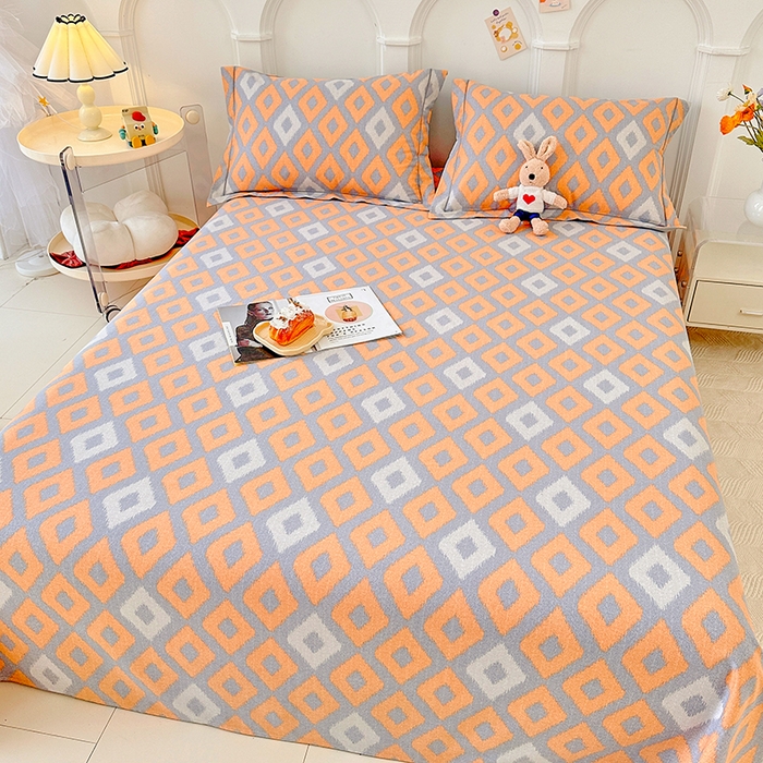 91家纺网 家纺一手货源 找家纺 卡普家居 2024新款全棉磨毛加厚四件套系列-单床单 伊格