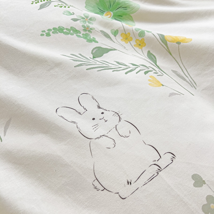 91家纺网 家纺一手货源 找家纺 金鑫汇家纺 2024新款全棉纯棉卡通印花四件套单品系列-单被套花信子