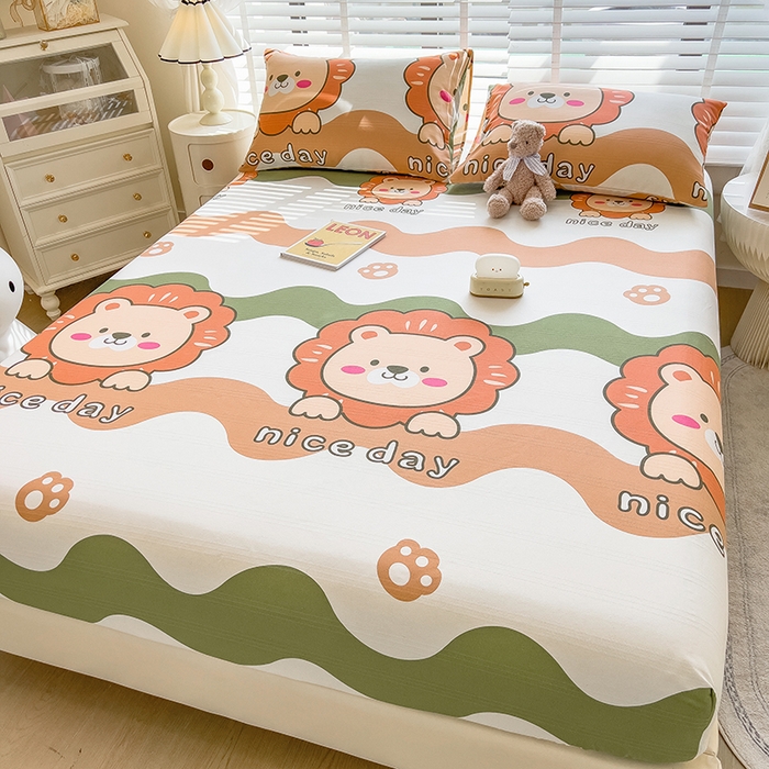 91家纺网 家纺一手货源 找家纺 芃成 2024新款老粗布床笠款 总1 丛林伙伴