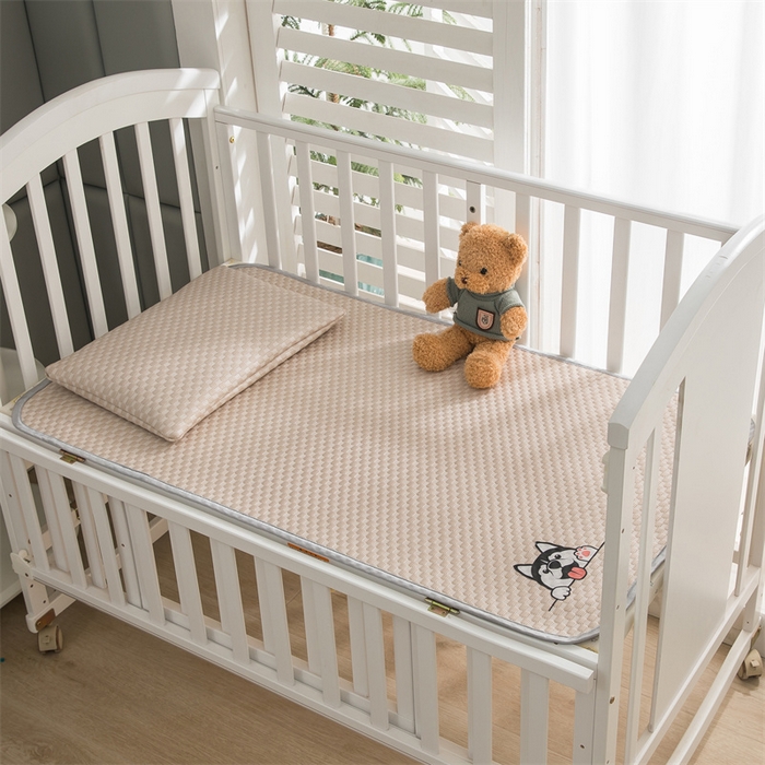 91家纺网 家纺一手货源 找家纺 宅部落 2024年新款凉感豆豆幼儿园幼婴儿儿童凉席 哈士奇-咖色