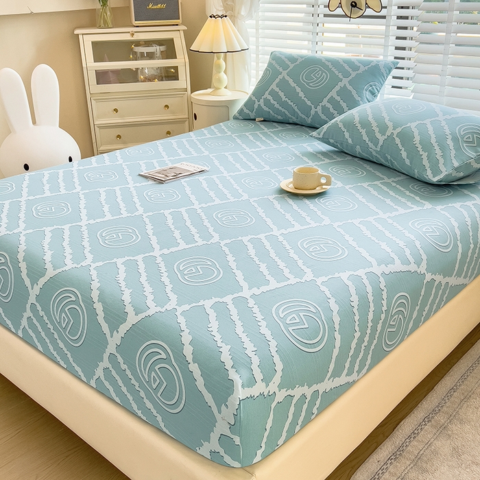 91家纺网 家纺一手货源 找家纺 芃成 2024新款老粗布床笠款 总1 好心情