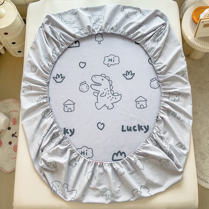 91家纺网 家纺一手货源 找家纺 芃成 2024新款老粗布床笠款 总1 恐龙卡卡