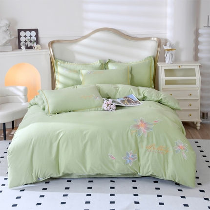 91家纺网 家纺一手货源 找家纺 （总）布乐意 2025新款全棉四件套刺绣四件套长绒棉纯棉四件套