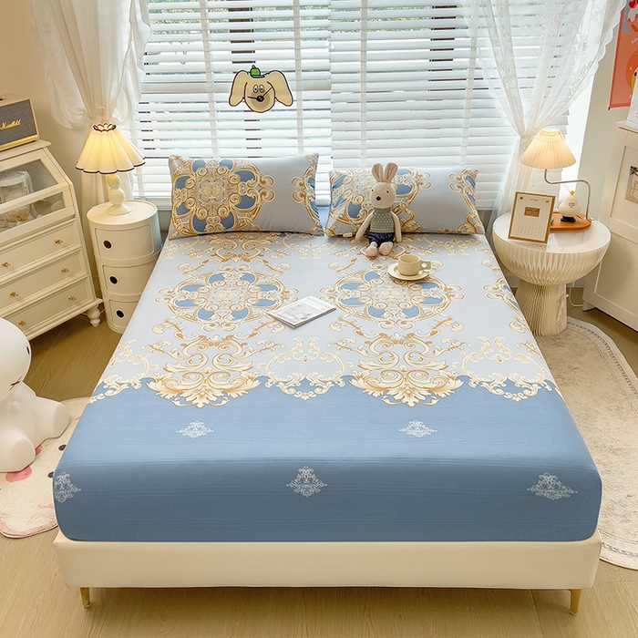 91家纺网 家纺一手货源 找家纺 芃成 2024新款老粗布床笠款 总1 春季物语