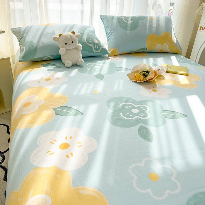 91家纺网 家纺一手货源 找家纺 芃成家纺 2024新款老粗布床单款 玛奇朵-蓝