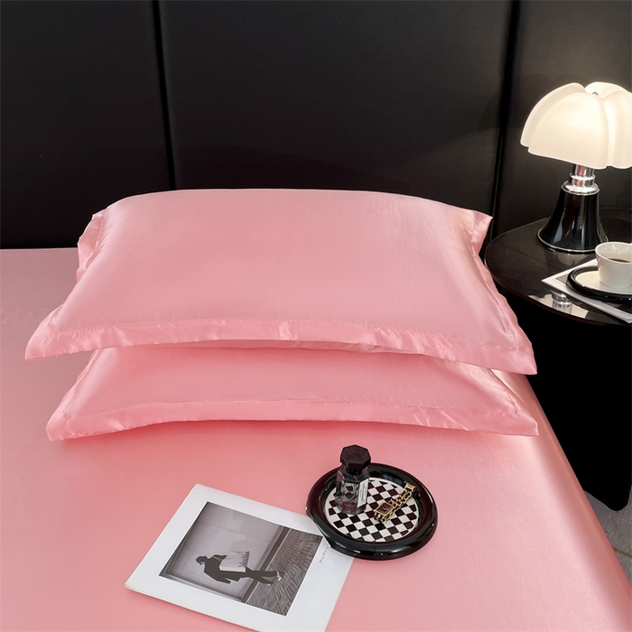 91家纺网 家纺一手货源 找家纺 梦舒羽 2025新款夏季可水洗冰丝四件套单品系列-冰丝枕套 玉色