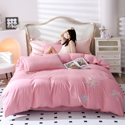 91家纺网 家纺一手货源 找家纺 （总）布乐意 2025新款全棉四件套刺绣四件套长绒棉纯棉四件套