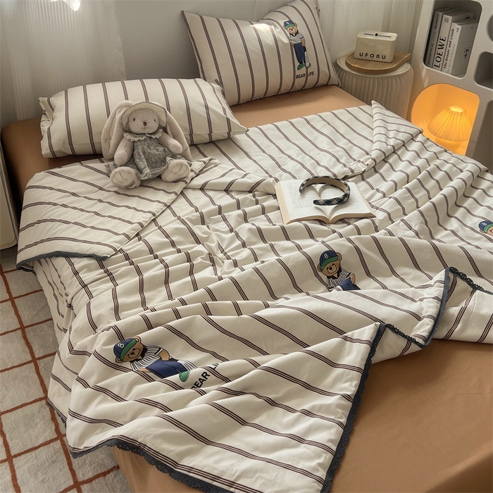 91家纺网 家纺一手货源 找家纺 HL原创 2024新款全棉法式大豆被夏被 XB-棒球男孩