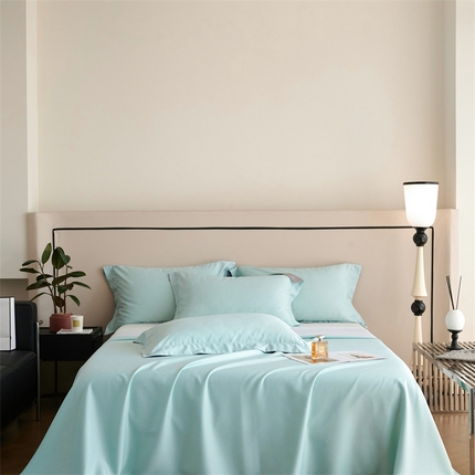 91家纺网 家纺一手货源 找家纺 时亿家居 2024新款金太阳玉精软凉席三件套 云禾蓝