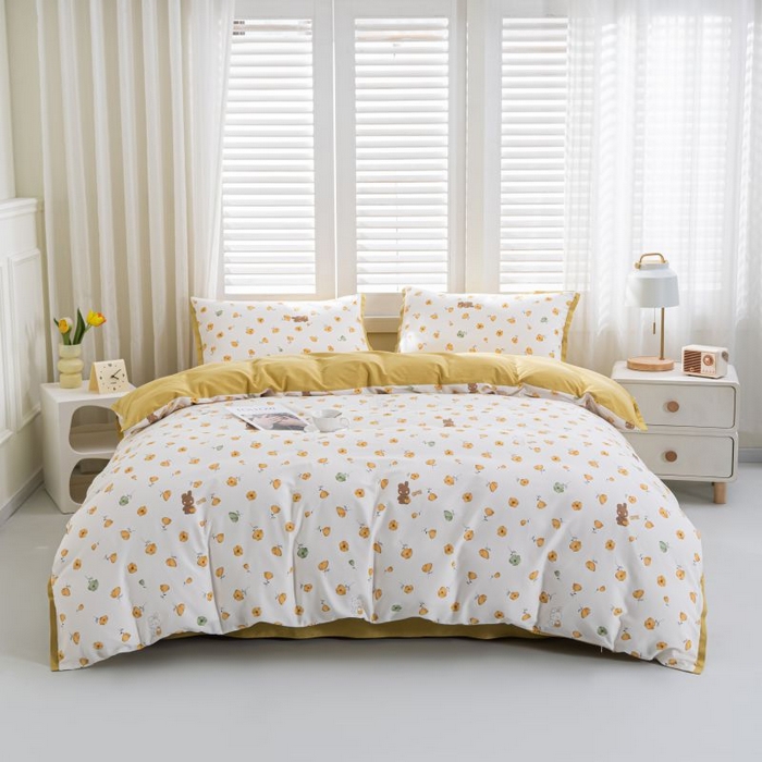 91家纺网 家纺一手货源 找家纺 （总）优姿家纺 新款纯棉长绒棉小清新ins风印花四件套-系列一