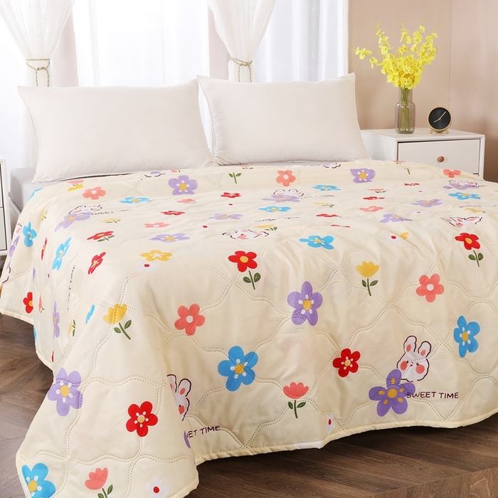 91家纺网 家纺一手货源 找家纺 钻石绒便宜夏被夏凉被空调被超声波压花礼品直播供应链引流爆款 花瓣兔