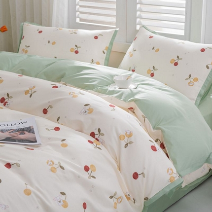 91家纺网 家纺一手货源 找家纺 （总）优姿家纺 新款纯棉长绒棉小清新ins风印花四件套-系列一