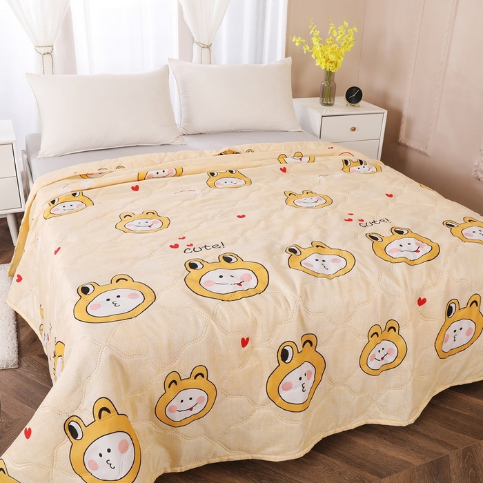 91家纺网 家纺一手货源 找家纺 钻石绒便宜夏被夏凉被空调被超声波压花礼品直播供应链引流爆款 萌蛙