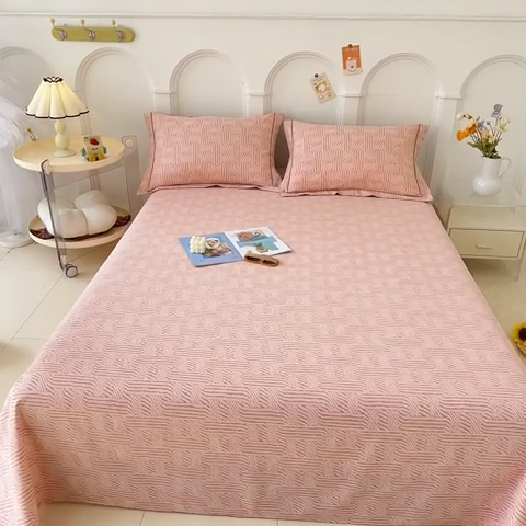 91家纺网 家纺一手货源 找家纺 卡普家居 2024新款全棉磨毛加厚四件套系列-单床单 莫尔