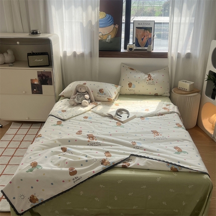 HL原创 2024新款全棉法式大豆被夏被 XB-笨笨熊