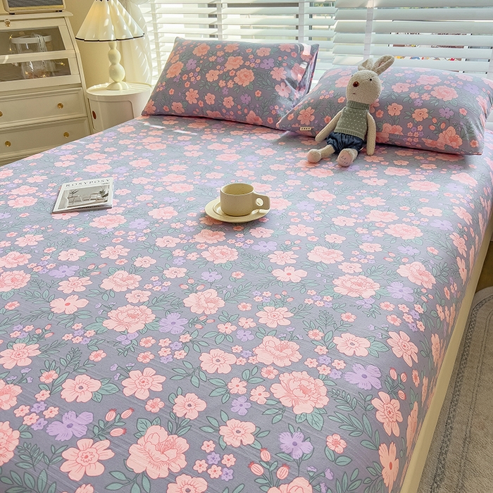 91家纺网 家纺一手货源 找家纺 芃成 2024新款老粗布床笠款 总1 出水芙蓉