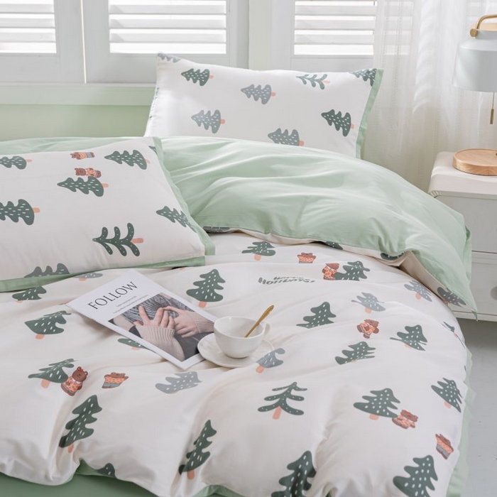 91家纺网 家纺一手货源 找家纺 优姿家纺 新款纯棉长绒棉小清新ins风印花四件套-系列一 梦幻城堡