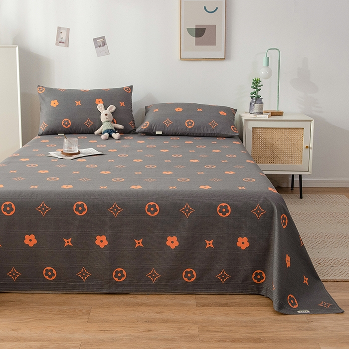 91家纺网 家纺一手货源 找家纺 芃成家纺 2024新款老粗布床单款 简约时尚