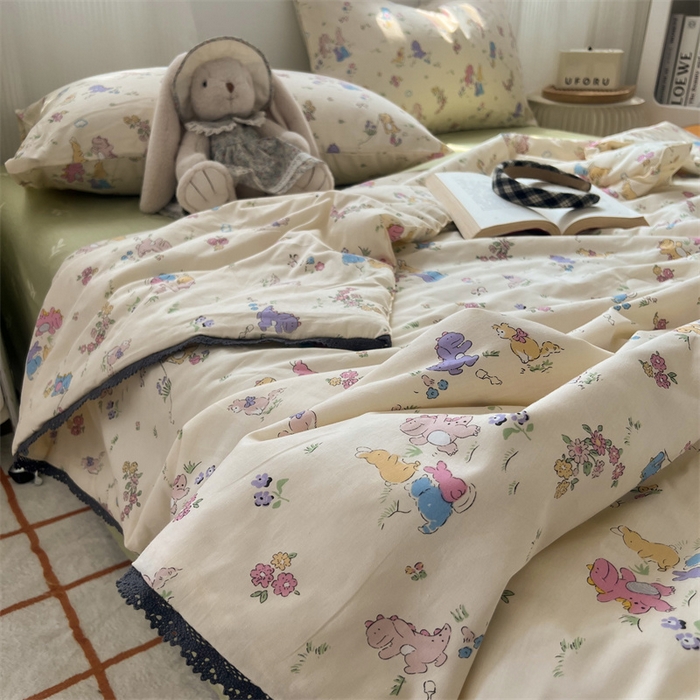 91家纺网 家纺一手货源 找家纺 HL原创 2024新款全棉法式大豆被夏被 XB-童梦园