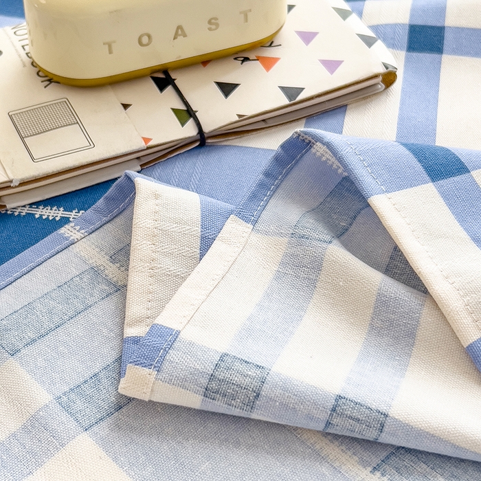 91家纺网 家纺一手货源 找家纺 芃成家纺 2024新款老粗布床单款 简约格调-蓝