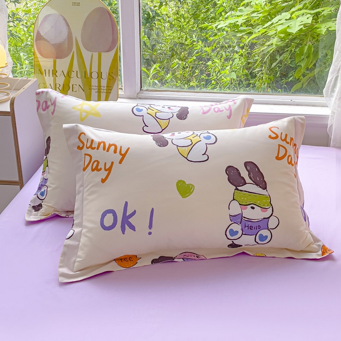 91家纺网 家纺一手货源 找家纺 金鑫汇家纺 2024新款全棉纯棉卡通印花四件套单品系列-四件套狗狗乐园