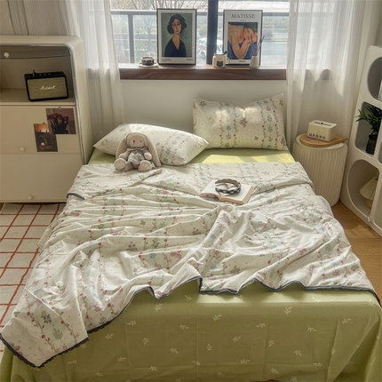 91家纺网 家纺一手货源 找家纺 HL原创 2024新款全棉法式大豆被夏被 XB-草莓小兔