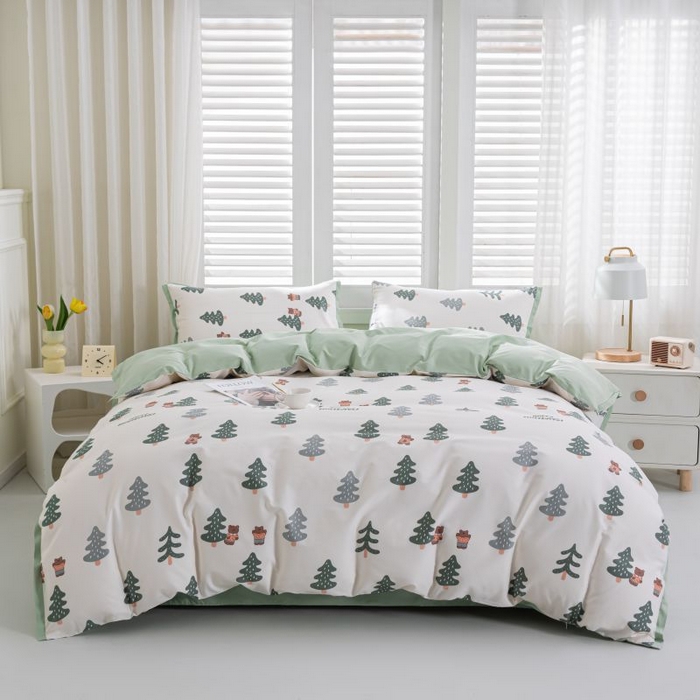 91家纺网 家纺一手货源 找家纺 优姿家纺 新款纯棉长绒棉小清新ins风印花四件套-系列一 梦幻城堡