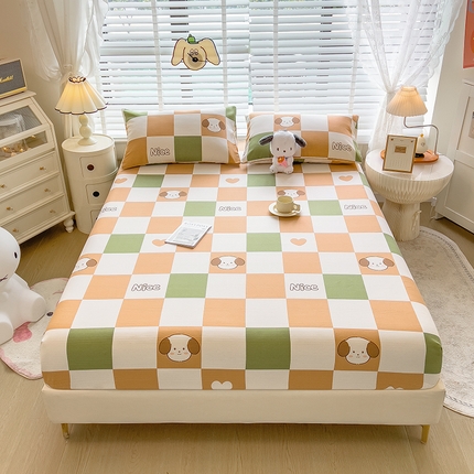 芃成 2024新款老粗布床笠款 总1 格子狗