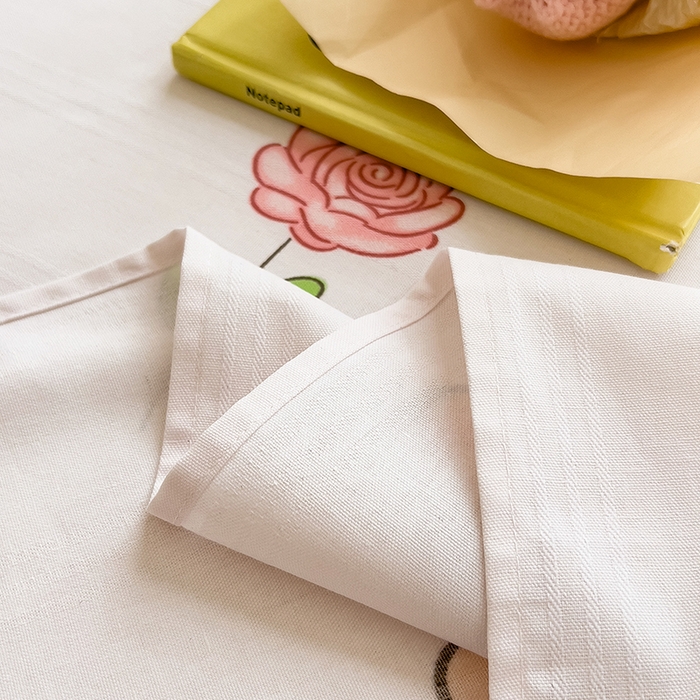 91家纺网 家纺一手货源 找家纺 芃成家纺 2024新款老粗布床单款 玫瑰小熊