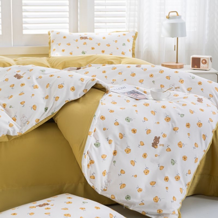 91家纺网 家纺一手货源 找家纺 （总）优姿家纺 新款纯棉长绒棉小清新ins风印花四件套-系列一