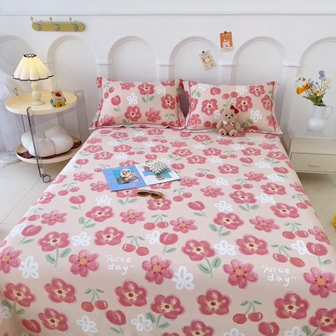 91家纺网 家纺一手货源 找家纺 卡普家居 2024新款全棉磨毛加厚四件套系列-单床单 芬妮